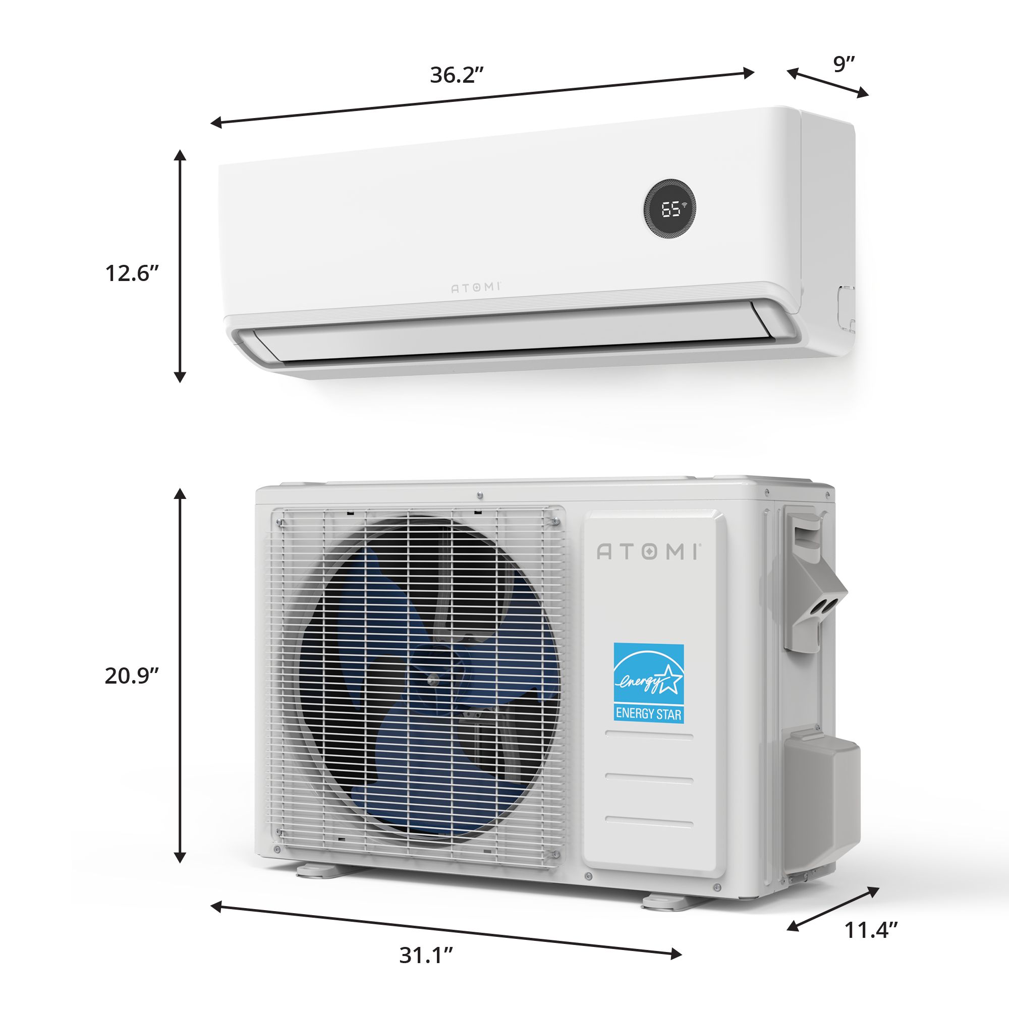 12K BTU Tempestas Inverter Ductless Mini-Split Air Conditioner and Heat Pump